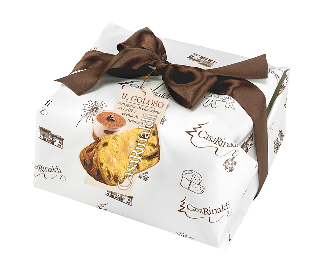 033040704 Panettone picaturi ciocolata cu cafea+crema tiramisù Casa R. 750 g.